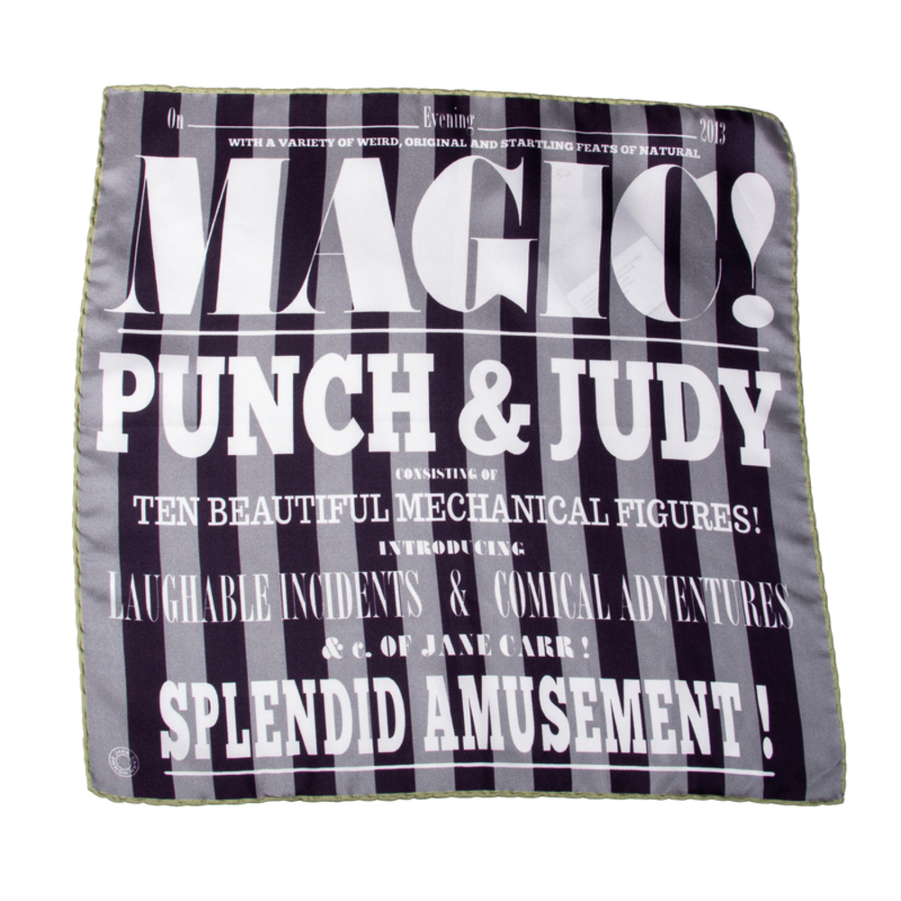 JANE CARR GRAY, NAVY BLUE & WHITE PAISLEY POCKET SQUARE | MENS SIZE 43CM